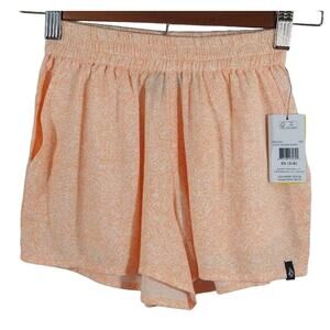 W Volcom Girls Casual Orange White Static Bloom Pull On Shorts NWT Size XS 5/6